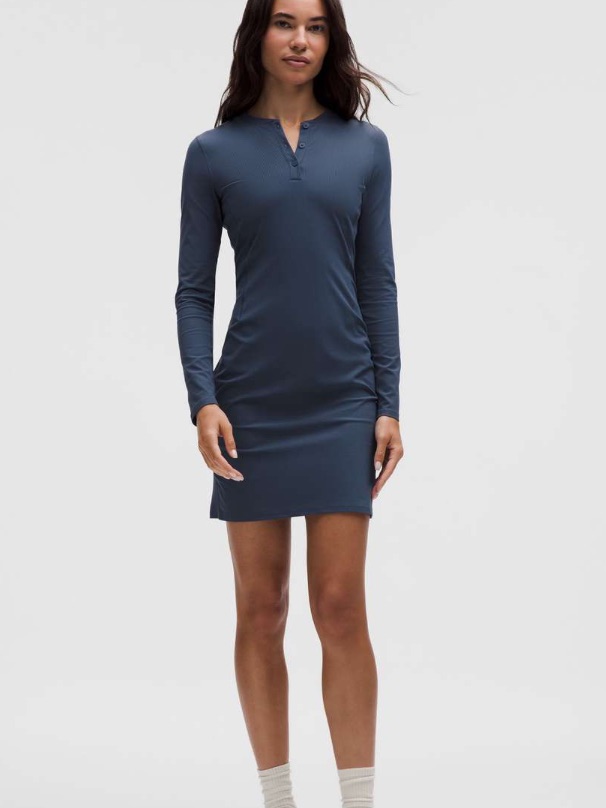 Lululemon All Aligned Ribbed Long-Sleeve Henley Dress